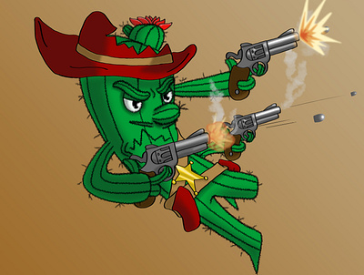 Sheriff Cactoon cactus cartoon character design childrens art concept art digital 2d digital artwork illustration sheriff