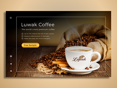 Luwak coffe app branding design landing page portfolio resume shape ui ux web