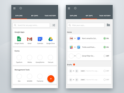 Zapier Mobile App - Concept Mockup