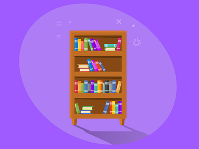 Bookshelf - Onboarding bookshelf illustration onboarding