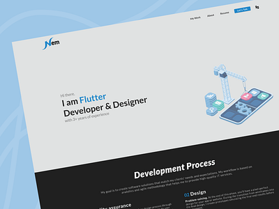 Portfolio Website app application branding coding dart design flutter illustration logo portfolio programming studio ui ux web website