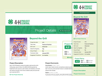 Ohio 4-H Project Central website design layout mobile responsive ui ux web website