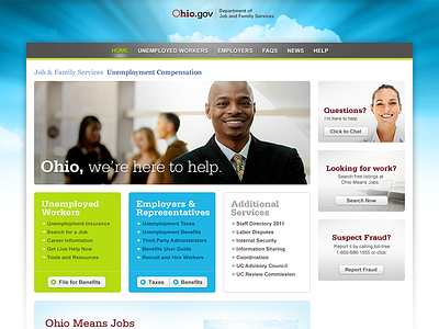 Ohio Job Insurance Landing design interface ui ux webapp website