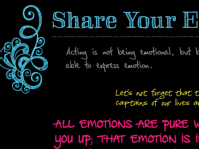 Share Your Emotion doodle handwritten sketch typography ui website