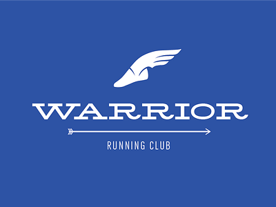 Warrior Running Club logo blue cross country graphic illustration logo royal running tee tshirt