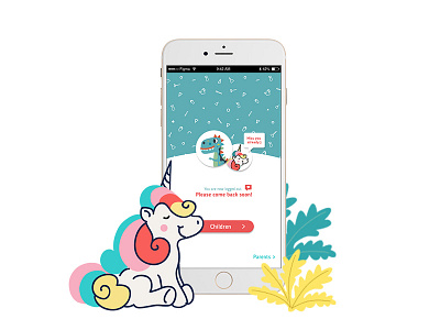 Logged out app children illustration logged mobile out ui ux