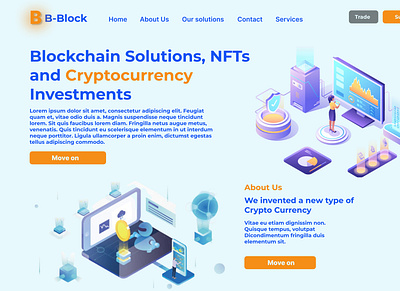 B-BLOCK design landing page uiux