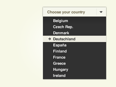 Select: Yellowstone dropdown form interface select web yellow