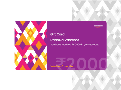 Gift Card design festival flat giftcard material shopping ui web