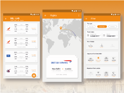 Listing page current flights listing search travel ui