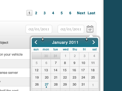 Select a date calendar cpanel email management
