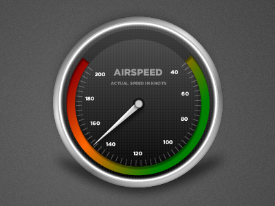 Airspeed bored gauge icon speed