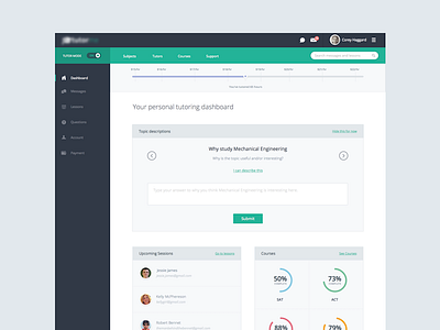 Tutor App UI app clean dashboard design interface ui user interface