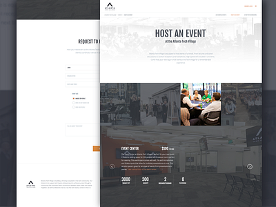 Atlanta Tech Village Events clean design homepage interface site ui user interface website