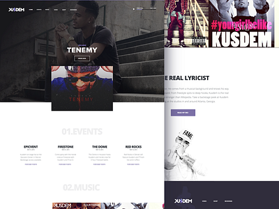 Kusdem Music clean design header hero homepage interface landing marketing site ui user interface website