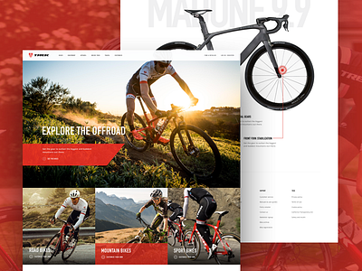Trek Bikes clean design home homepage landing page website