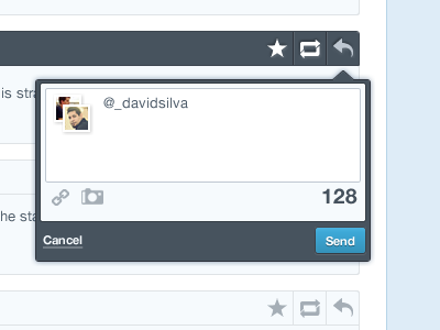 UI for quick reply button buttons clean design interface twitter ui user interface