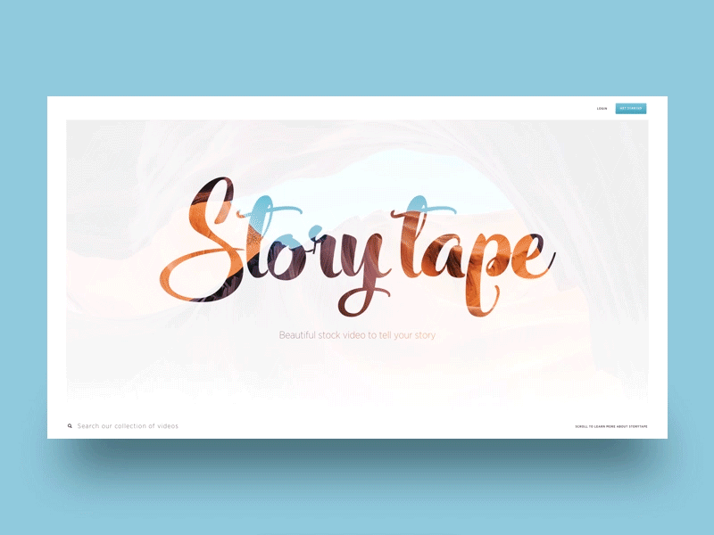 Story Tape animation atomic gif homepage landing login site typography website