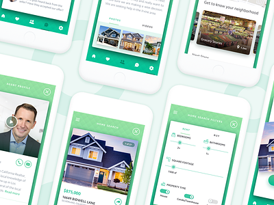 Real Estate app application clean design ios iphone mobile ui user interface