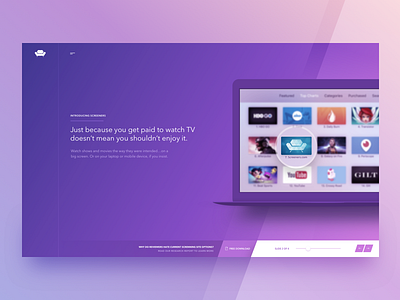 Screeners Homepage abstract colorful design homepage iconography landing site typography website