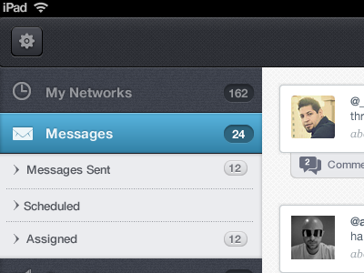 iPad App Menu app application clean interface ios ipad menu mobile ui user interface