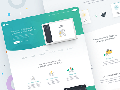 Shippo abstract colorful home homepage iconography interface landing site ui user experience user interface website