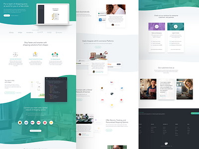 Shippo clean design homepage landing page light marketing ui user interface website wordpress