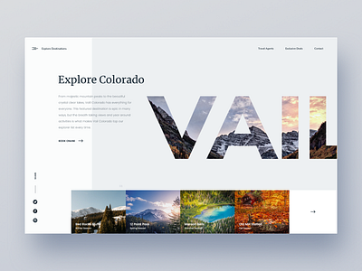 Explore Colorado clean design interaction interface landing page travel ui ux web web design website