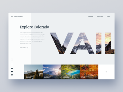 Explore Colorado clean design interaction interface landing page travel ui ux web web design website