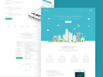 Flowroute Concept clean design home homepage illustration interface landing landing page marketing site ui user interface ux vector website wordpress