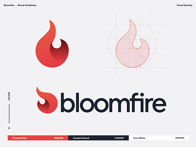 Bloomfire Logo brand brand identity branding branding design clean design guide logo logo design mark styleguide vector