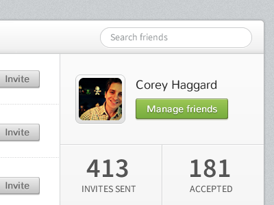 Manage Invites app button clean design interface user interface web web app
