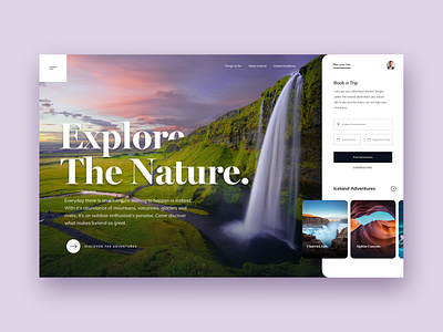 Explore Nature clean design home homepage interface landing landing page marketing ui user experience user interface user interface ux website