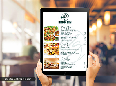 Digital Menu for iPad digital menu ipad menu menu menu design