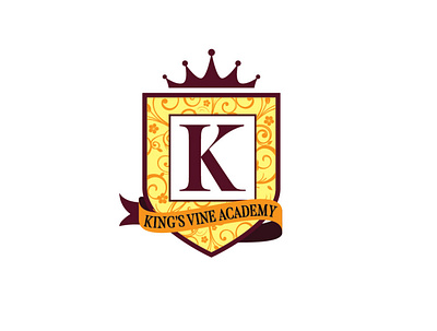 king's vine Academy logo design badge logo brand brand identity kingslogo logo school school logo