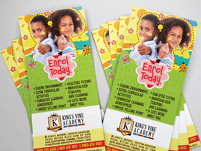 king s vine academy flyer design