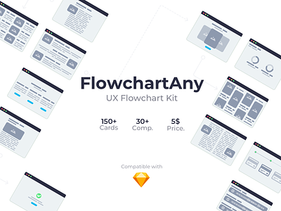 FlowchartAny Desktop ver. - UX Userflow Kit for Sketch flowchart sketch app userflow ux kit