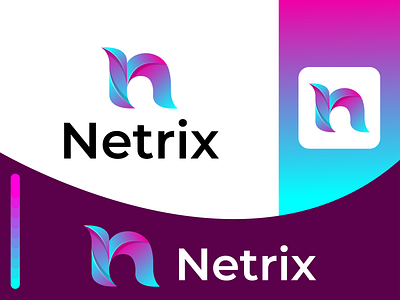 Netrix N Letter Gradient Logo Design Concept