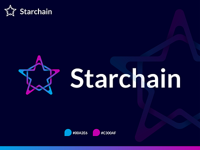 Starchain Gradient Logo Design Concept 3d brand identity branding colorful logo creative logo gradient logo graphic design illustration logo design star logo starchain logo ui vector