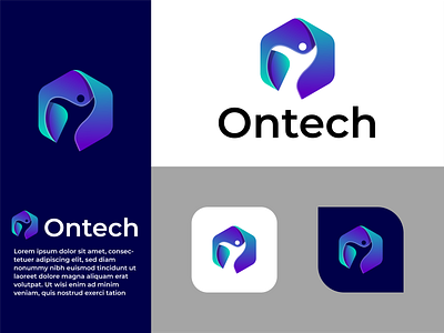 Ontech Gradient Logo Design Concept brand identity branding colorful logo creative logo design gradient logo graphic design illustration logo logo design o logo ontech logo ui vector