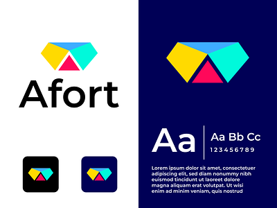 Afort Minimal Logo Design Concept brand identity branding colorful logo creative logo design graphic design graphics designer illustration logo design minimal logo motion graphics ui vector