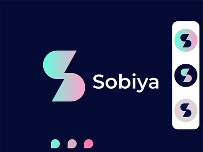 Sobiya S Letter Gradient Abstract Logo Design Concept 3d brand identity colorful logo creative logo gradient logo graphic design illustration logo design logo mark s letter logo sobiya logo