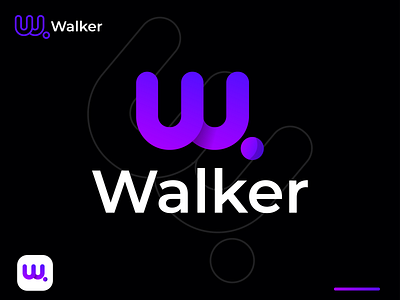 Walker W Letter Gradient Abstract Logo Design Concept