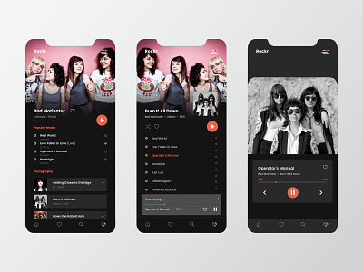 mobile music app black app app design ecommerce design mobile design ui design ui mockup ux web design