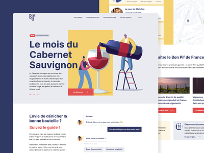 Homepage - Le Bon Pif 🍷 clean creative design drink french illustration minimal ui uidesign web website wine wines