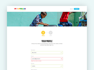 Aflatoun - Form clean design form input landing minimal register uidesign uiux web