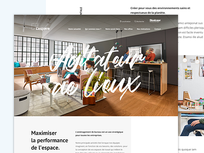 L'espace - Homepage clean design furniture homepage minimal office redesign uidesign uiux web