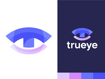 trueye logo design app blue branding colorful logo devignedge eye eye logo icon logo logo mark logo presentation logodesign logos logotype modern logo overlay t eye tech technology trueye