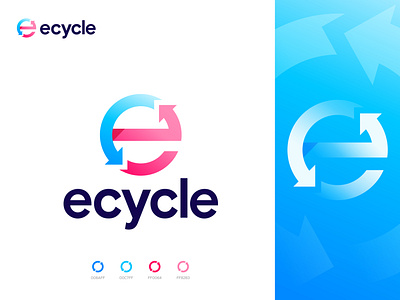 ecycle logo design app logo best logo designer brand brand identity branding company logo creative logo devignedge e icon e logo letter e logo logo logo design logomark logotype modern natural overlay recycle typography