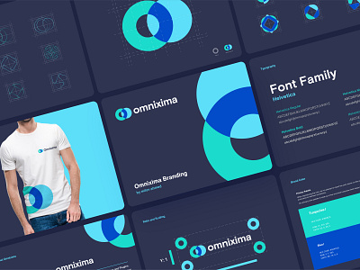 Omnixima Branding and Logo Design Process Dark Version